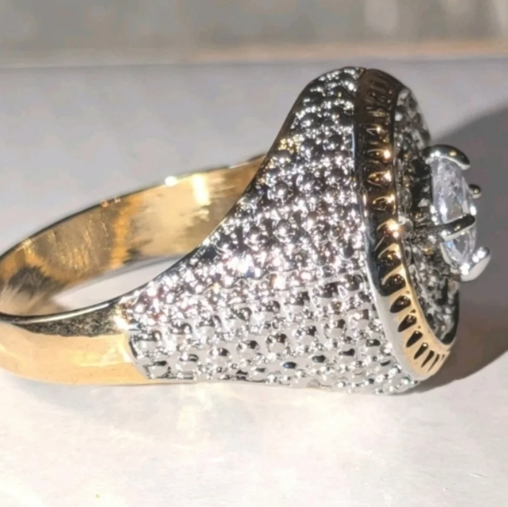 Mens 4ct Oval Cut Moissanite Prong Engagement Dome Ring 14k Yellow Gold Sz 10